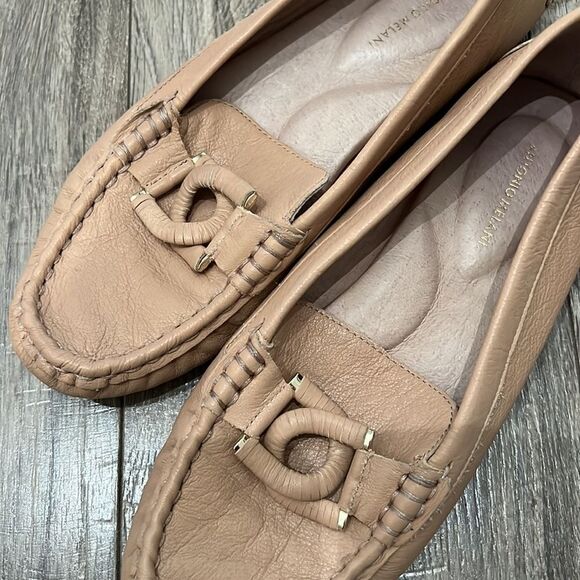 Antonio Melanin nude flat loafers leather sz 7 - Picture 2 of 8